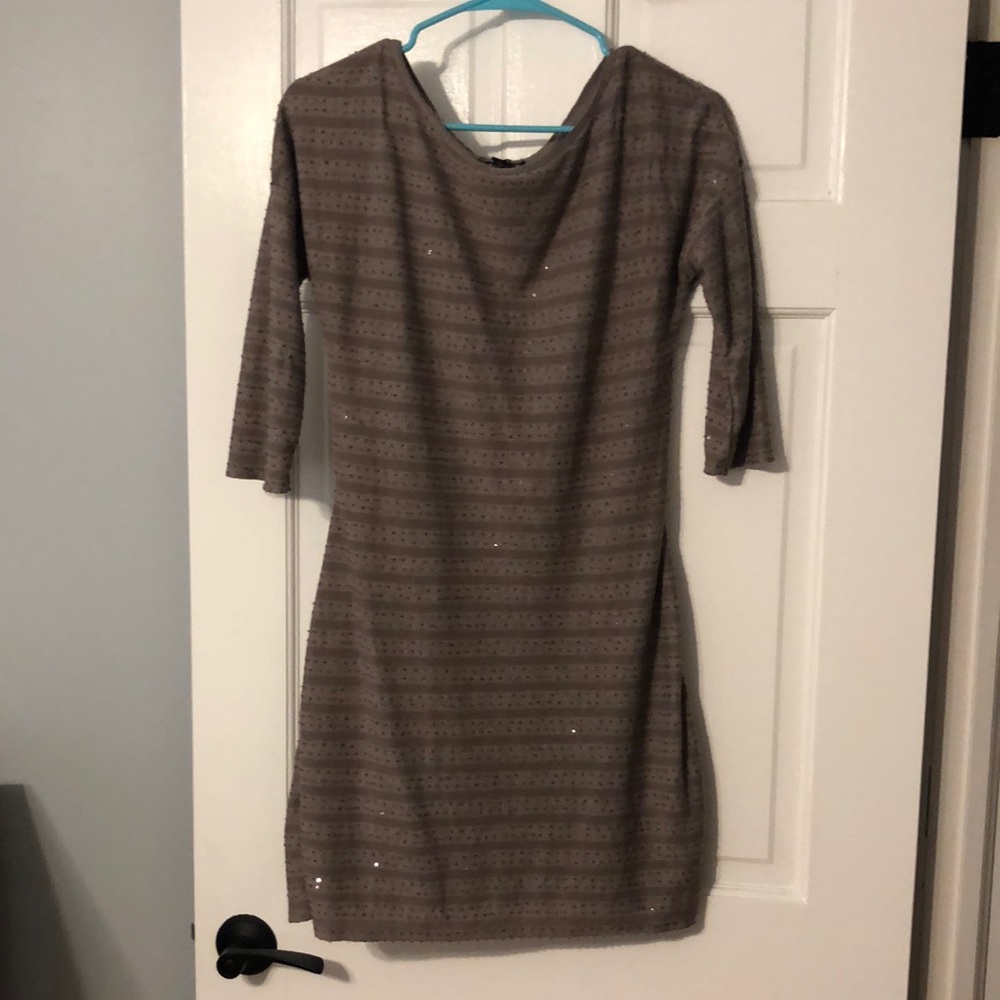 Express dress tan sparkly S